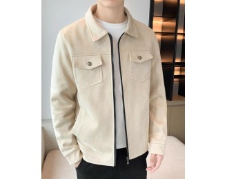 Beige Collared Zip-Up Jacket | Minho – SHINee