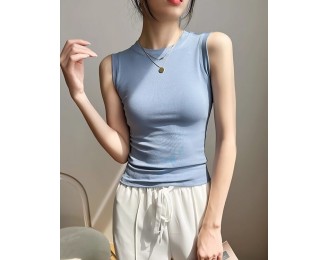 Blue Slim Fit Sleeveless Top | Rose – BlackPink