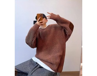 Brown Knitted Oversized Sweater | San – ATEEZ