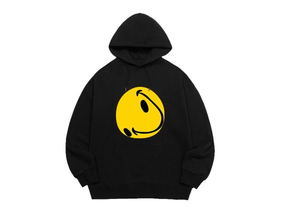 Black Distorted Smiley Face Hoodie | Suga – BTS