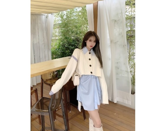 Beige Long Back Stitches Cardigan | Jennie – BlackPink