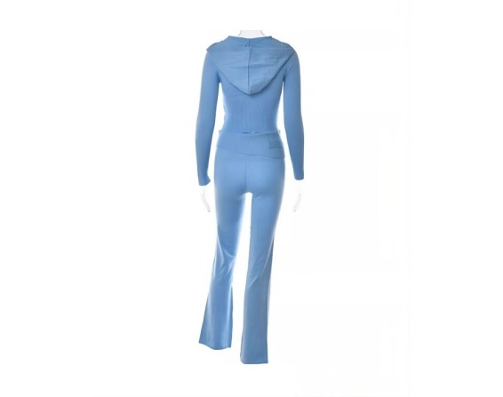 Blue Knitted Slim Fit Track Suit Set | Lisa – BlackPink